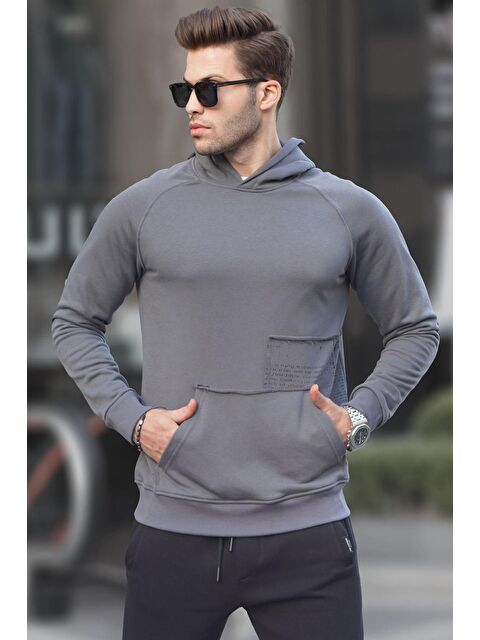 Madmext Füme Kapüşonlu Erkek Hoodie 6151 - S000061270-33408