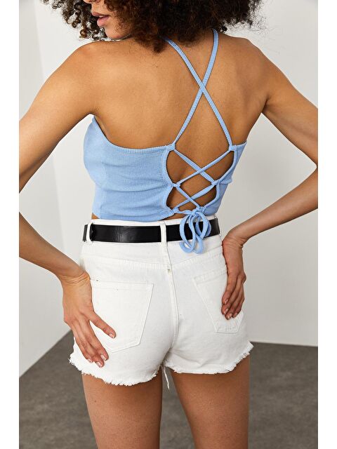 Xhan Bebe Mavisi Sırt Detaylı Fitilli Bluz 2YXK2-46107-55 - S000033029-3642