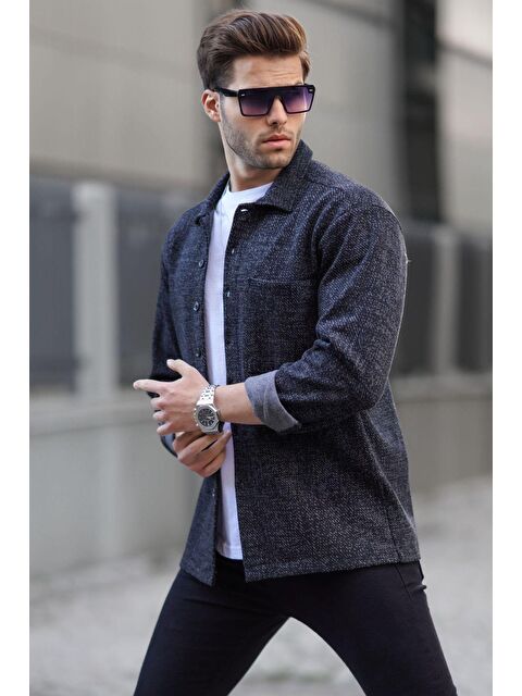 Madmext Siyah Ekoseli Regular Fit Erkek Gömlek 6717 - S000061256-19351