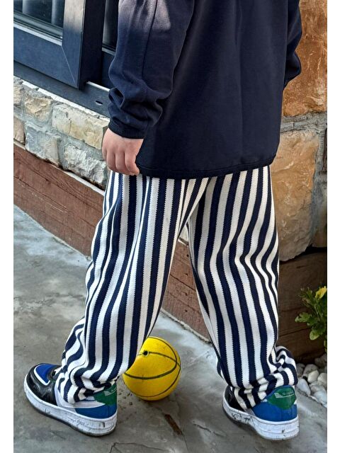 CİGİT Çizgili Eşofman 3-12 Yaş Lacivert - S000443617-21164