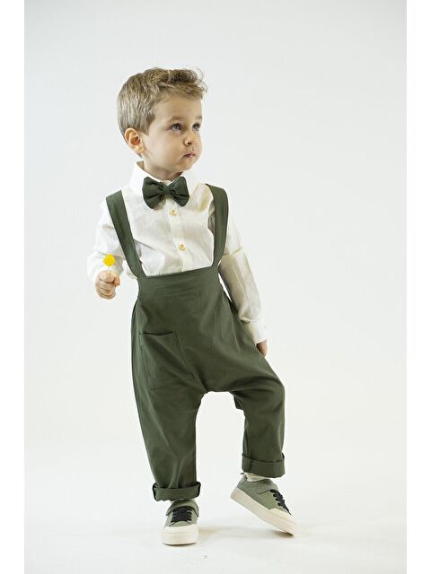 Catz Kids 2'li Haki Harem Salopet + Papyon ( Gömlek Dahil Değildir )