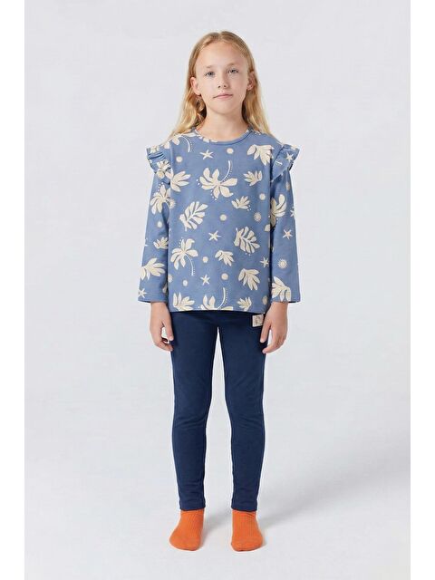 CİGİT Kız Çocuk Uzun Kollu Desenli Tişört - S000423840-17234