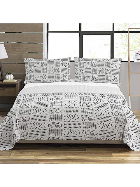 Evmila Modern Desen Çift Kişilik Baskılı Pike (200x220 Cm) Renkli - S000029920-23173