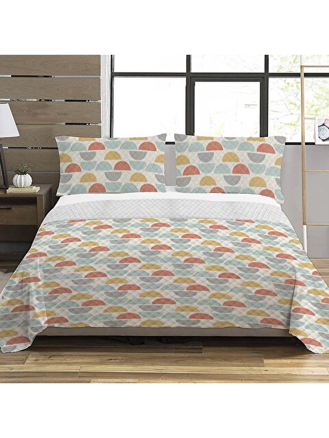 Evmila Modern Desen Çift Kişilik Baskılı Pike (200x220 Cm) Renkli - S000029927-23173