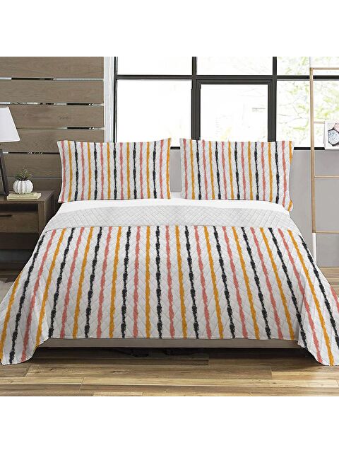 Evmila Modern Desen Çift Kişilik Baskılı Pike (200x220 Cm) Renkli - S000029924-23173