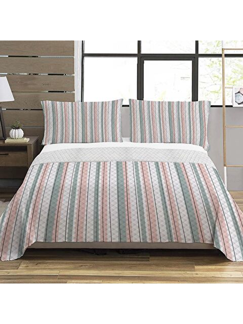 Evmila Modern Desen Çift Kişilik Baskılı Pike (200x220 Cm) Renkli - S000029926-23173