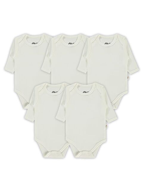 Civil Baby Düz Uzun Kol 5 li 1-3 Yaş Çıtçıtlı Badi - Beyaz 3-4 Yaş - S000341972-20063