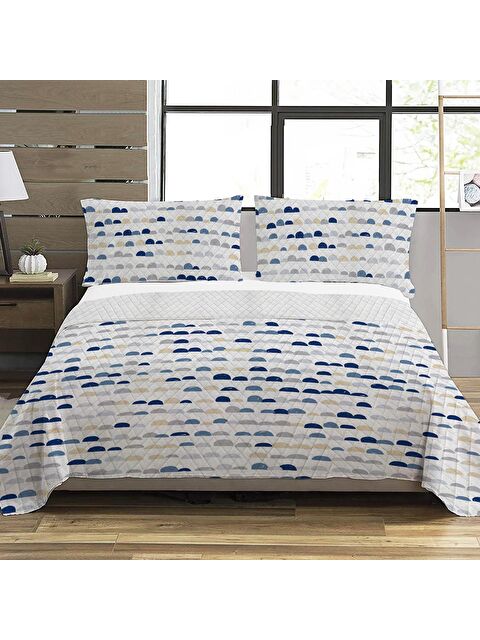 Evmila Modern Desen Çift Kişilik Baskılı Pike (200x220 Cm) Renkli - S000029930-23173