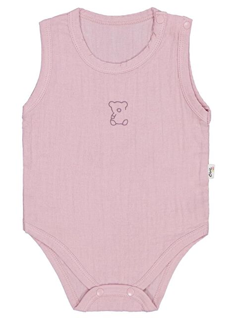 Civil Baby Ayıcık Baskılı 1-18 Ay Çıtçıtlı Badi - Pembe 9-12 Ay - S000367967-20024