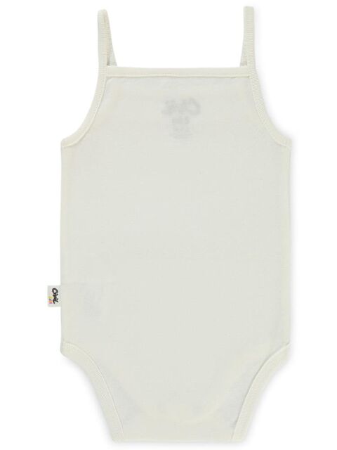 Civil Baby Penye İp Askılı Dantelli 3-9 Ay Kız Çıtçıtlı Badi - Ekru6-9 Ay - S000203281-19965