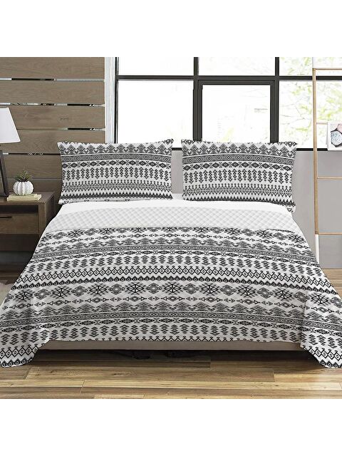 Evmila Modern Desen Çift Kişilik Baskılı Pike (200x220 Cm) Renkli - S000029934-23173