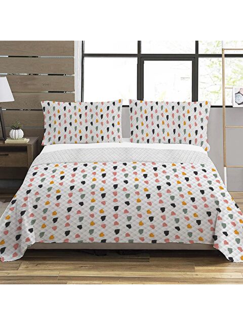 Evmila Modern Desen Çift Kişilik Baskılı Pike (200x220 Cm) Renkli - S000029935-23173