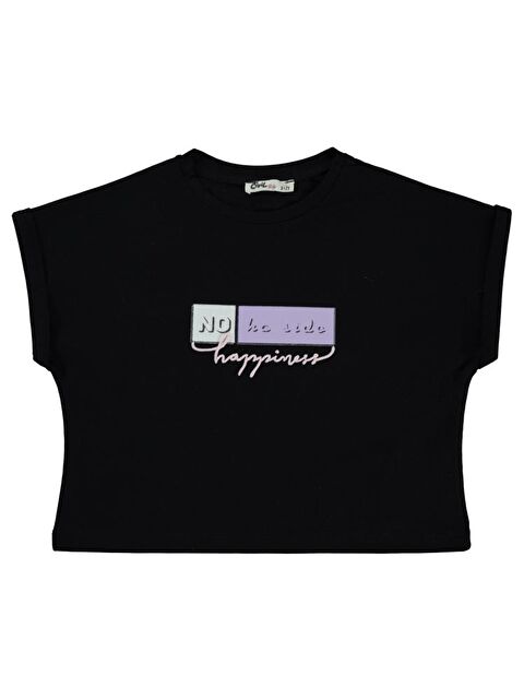 Civil Girls No Ha Side Baskılı 6-9 Yaş Tişört - Siyah7-8 Yaş - S000364681-19351