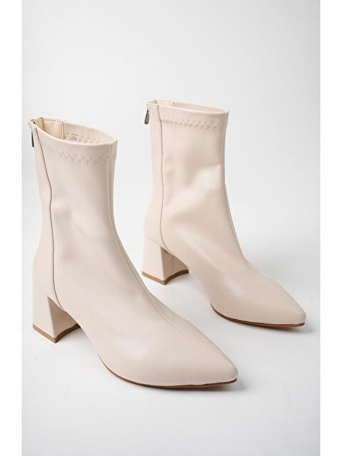 Muggo DARJA Sivri Burun Arkadan Fermuarlı Kadın Topuklu Bot - S000112549-26407
