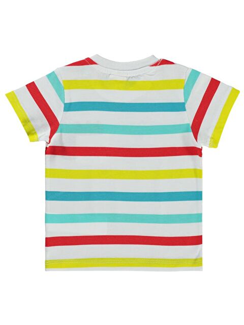 Civil Baby 4 Renkli Çizgi Empirme 6-18 Ay Tişört - Beyaz12-18 Ay - S000382549-20063