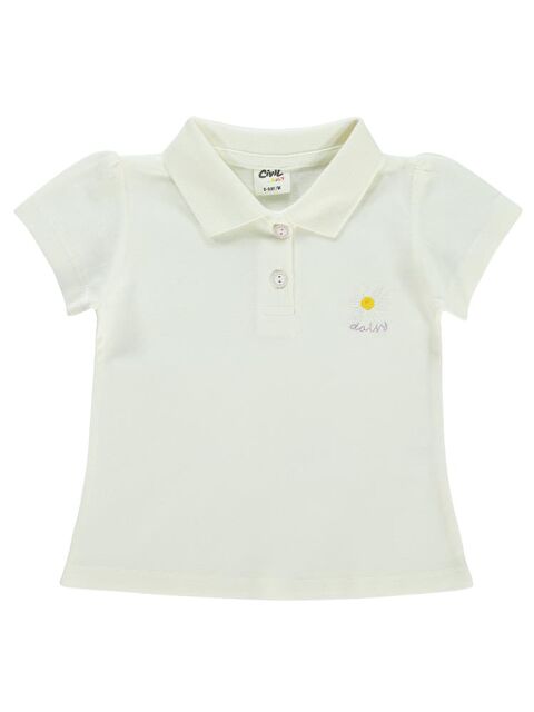Civil Baby Papatya Nakışlı 6-18 Ay Tişört - Ekru 12-18 Ay - S000201885-19965