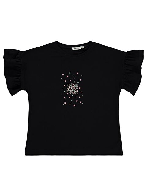 Civil Girls Valon Kol 6-9 Yaş Tişört - Siyah7-8 Yaş - S000359547-19351