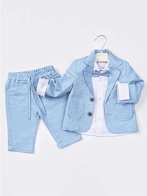 Concept Papyonlu Ceketli 4'lü 6-18 Ay Takım - Mavi 9-12 Ay - S000327601-17234