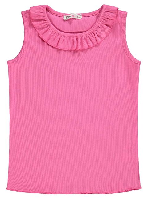 Civil Girls Yakası Fırfırlı 10-13 Yaş Tişört - Fusya 12-13 Yaş - S000386202-18686