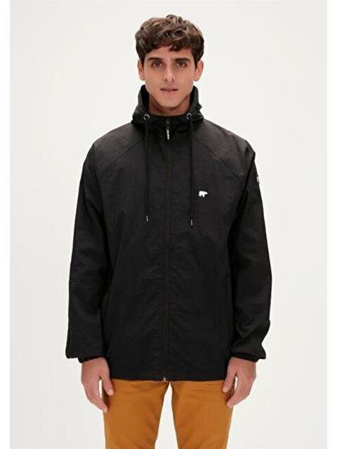 Bad Bear Linea Windbreaker Erkek Siyah Fermuarlı Sweatshirt - S000506961-19351