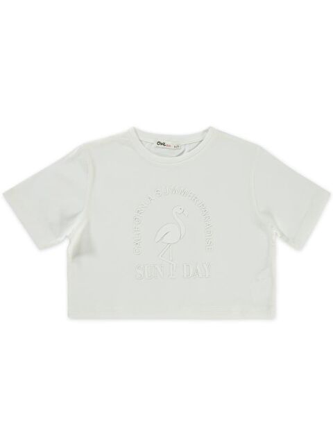 Civil Girls Flamingo Baskılı 6-9 Yaş Tişört - Ekru8-9 Yaş - S000382411-19965