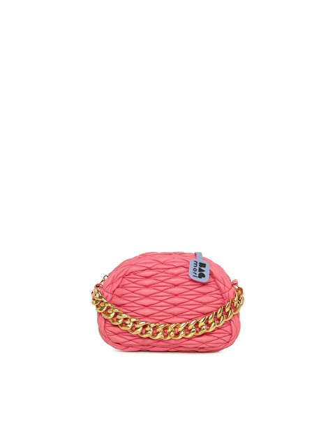 Bagmori Büzgü Nakışlı Zincirli Oval Çanta - S000001095-18686