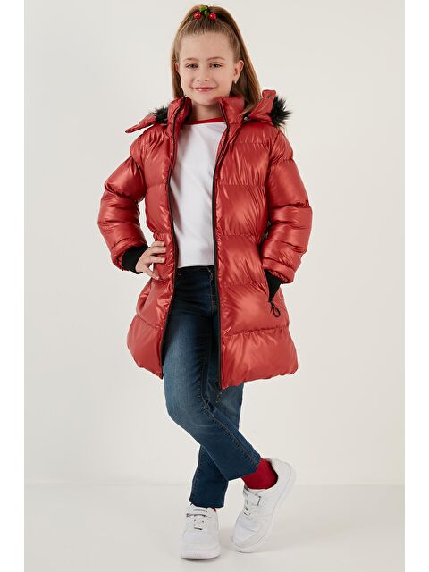 Lela Peluş Astarlı Yakası Suni Kürklü Çıkarılabilir Kapüşonlu Kışlık Mont 5761908 - S000000751-20045