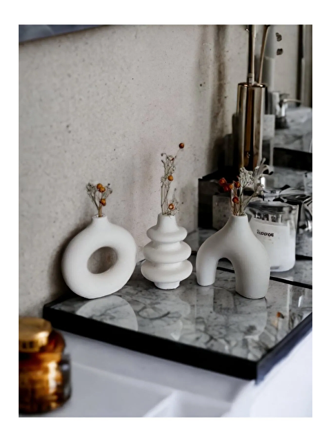Havalı Tasarım Dekoratif Minimal Vazo Set 3 Lü - S000158686-20063