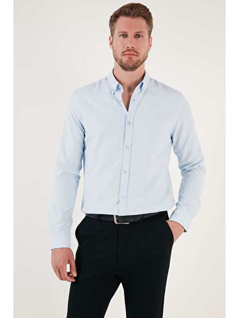 Buratti Pamuk Karışımlı Uzun Kollu Düğmeli Yaka Slim Fit Gömlek CF23S7498 - S000020457-17234