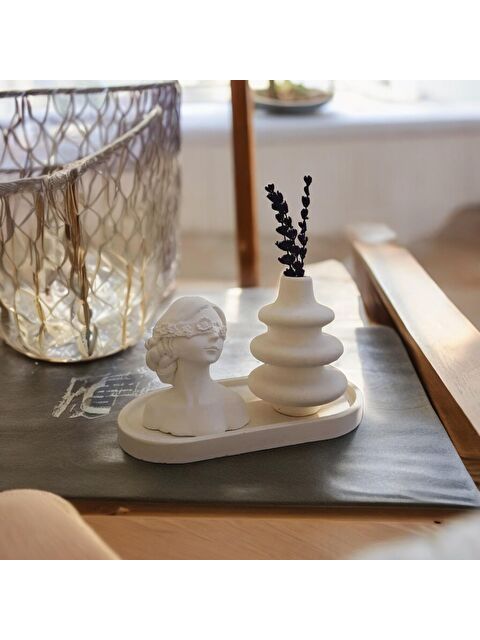 Havalı Tasarım Kadın Figürlü 3'lü Twist Vazo Seti - S000210763-20063