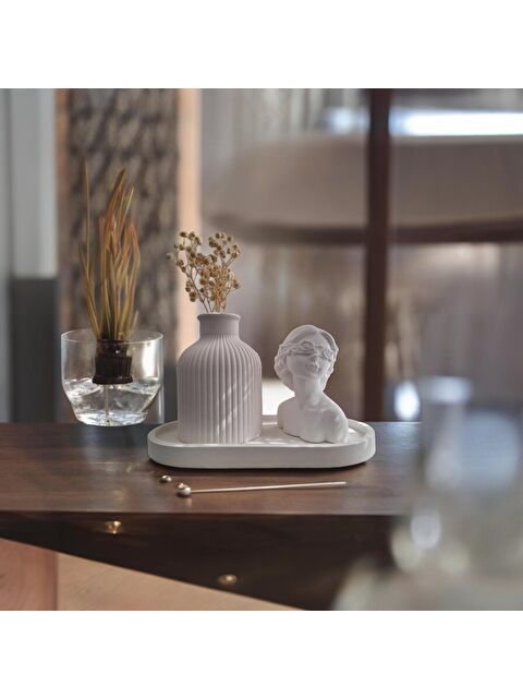 Havalı Tasarım Kadın Figürlü 3'lü Vazo Seti - S000210762-20063