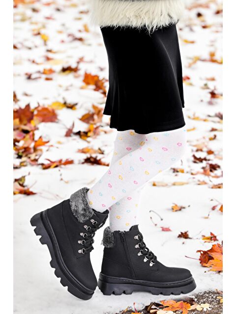 Kiko Kids 500 Günlük Fermuarlı Kız Çocuk Bot Ayakkabı - S000063750-19351