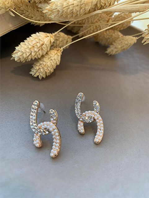 Pelin Aksesuar İncili ve Kristalleri Link Küpe - S000052011-23173