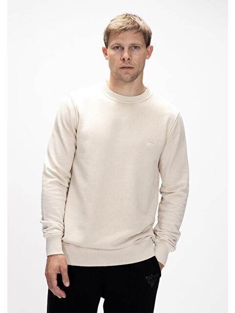 Bad Bear Dab Erkek Bej Bisiklet Yaka Sweatshirt - S000504620-19928