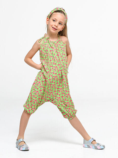 Casabony Fıstık Yeşil Kız Tulum + Saç Bandı - S000145035-19972