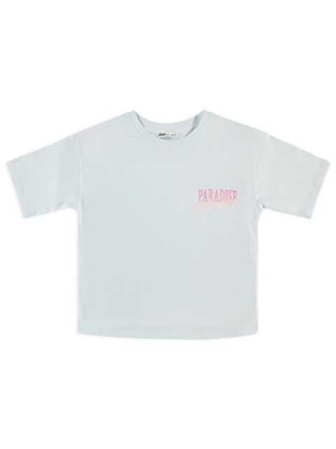 Civil Girls Palmiye Baskılı 10-13 Yaş Tişört - Beyaz13-14 Yaş - S000382426-20063