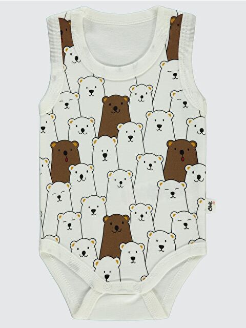 Civil Baby Ayıcık Empirme Baskılı Sfr.Kol1-36 Ay Çıtçıtlı Badi - Ekru 1-3 Ay - S000203556-19965