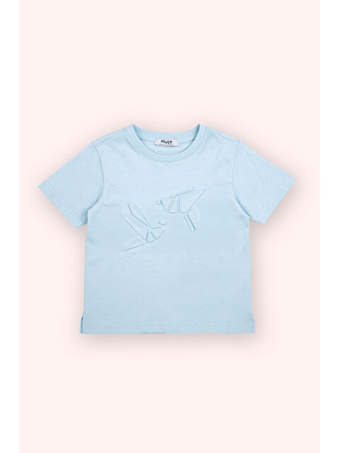 Panço Erkek Bebek Kısa Kollu Mavi Tişört - S000393748-17234