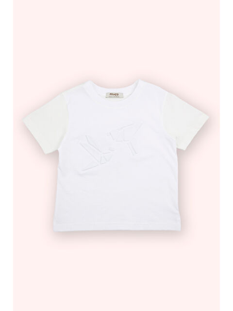 Panço Erkek Bebek Kısa Kollu Beyaz Tişört - S000393748-20063