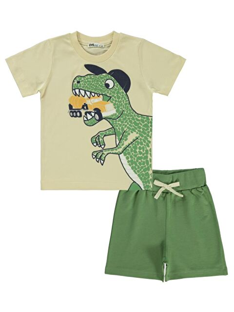 Civil Boys Dinozor Baskılı 2-5 Yaş Takım - Bej2-3 Yaş - S000359475-25636