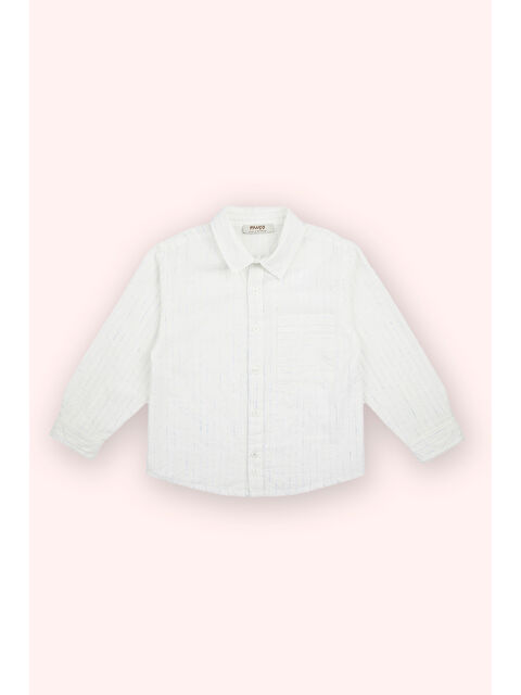 Panço Erkek Bebek Çizgili Beyaz Gömlek - S000419061-20063