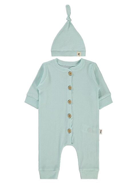 Civil Baby Şapkalı 1-6 Ay Tulum - Yeşil 3-6 Ay - S000345231-20054