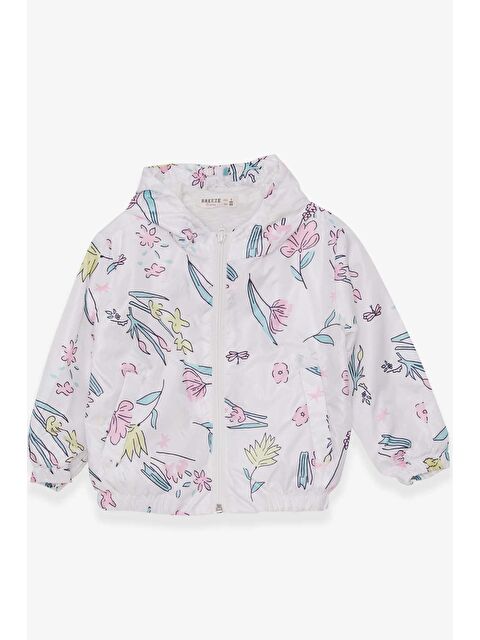 Breeze Kız Çocuk Yağmurluk Çiçek Desenli Beyaz (1-5 Yaş) - S000072339-20063