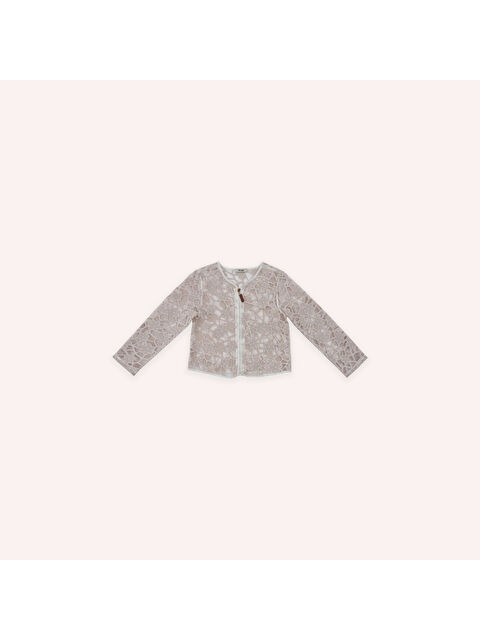 Panço Kız Çocuk Bej Çiçek Dokulu Ceket - S000448511-19928