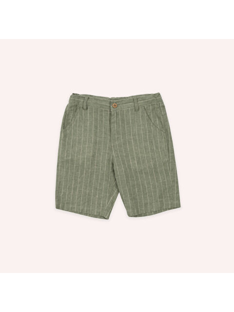 Panço Erkek Çocuk Çizgili Yeşil Şort - S000448721-18194