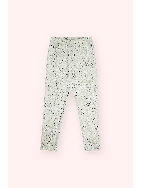 Panço Kız Çocuk Baskılı Yeşil Tayt - S000400894-18194