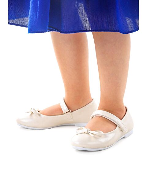 Kiko Kids Barbe Cilt Fiyonklu Cırtlı Kız Çocuk Babet Ayakkabı - S000041490-17219