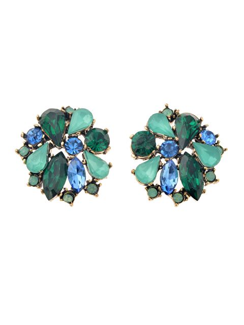 Pelin Aksesuar Yeşil Kristalli Küpe - S000052070-23173