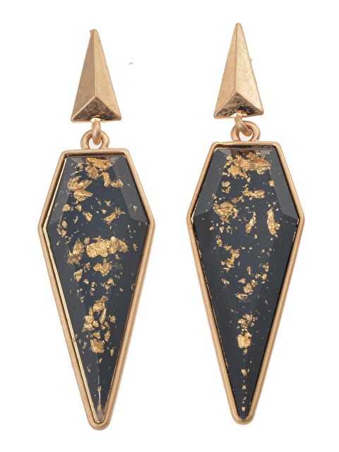 Pelin Aksesuar Siyah Doğaltaş Görünümlü Küpe - S000052068-23173