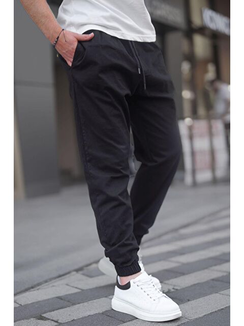 Madmext Siyah Relaxed %100 Pamuk Jogger Pantolon 6853 - S000056827-19351